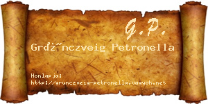 Grünczveig Petronella névjegykártya